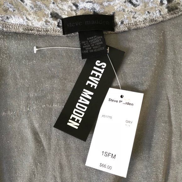 Steve Madden Open Cardigan Velvet Gray Dolman - Picture 7 of 7